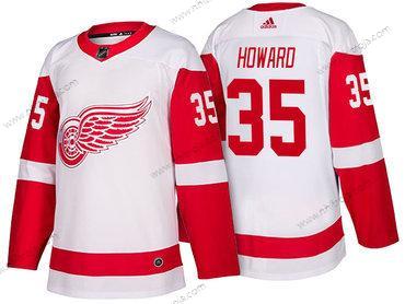 Adidas Herrar Detroit Red Wings #35 Jimmy Howard Vit 2017-2018 Hockey Stitched NHL Tröjor