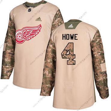 Adidas Herrar Detroit Red Wings #4 Gordie Howe Camo Autentisk 2017 Veterans Day Stitched NHL Tröjor