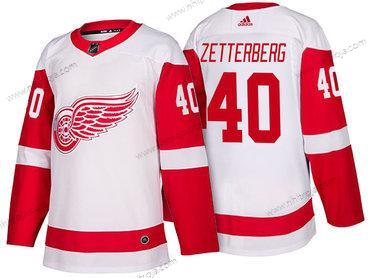 Adidas Herrar Detroit Red Wings #40 Henrik Zetterberg Vit 2017-2018 Hockey Stitched NHL Tröjor