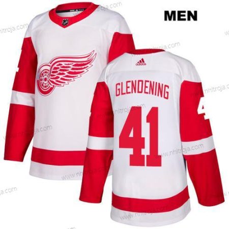 Adidas Herrar Detroit Red Wings #41 Luke Glendening Vit Autentisk NHL Borta Tröjor