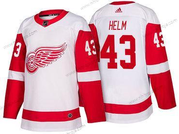 Adidas Herrar Detroit Red Wings #43 Darren Helm Vit 2017-2018 Hockey Stitched NHL Tröjor