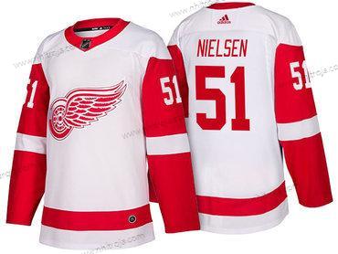 Adidas Herrar Detroit Red Wings #51 Frans Nielsen Vit 2017-2018 Hockey Stitched NHL Tröjor