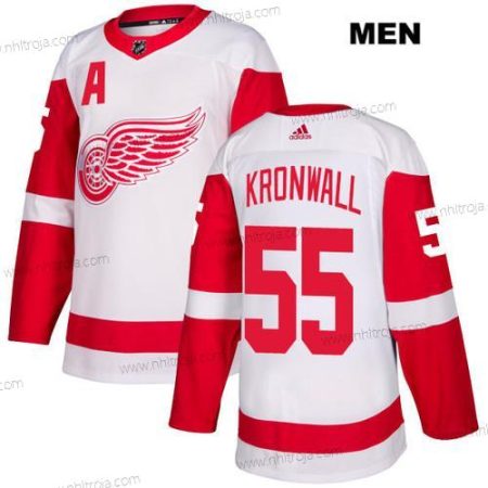 Adidas Herrar Detroit Red Wings #55 Niklas Kronwall Vit Autentisk NHL Borta Tröjor