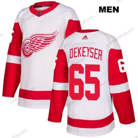 Adidas Herrar Detroit Red Wings #65 Danny Dekeyser Vit Autentisk NHL Borta Tröjor