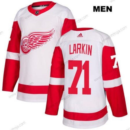 Adidas Herrar Detroit Red Wings #71 Dylan Larkin Vit Autentisk NHL Borta Tröjor