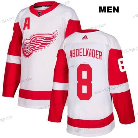 Adidas Herrar Detroit Red Wings #8 Justin Abdelkade Vit Autentisk NHL Borta Tröjor