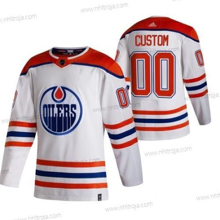 Adidas Herrar Edmonton Oilers Skräddarsydda Vit 2020-21 Omvänd Retro Alternativ NHL Tröjor