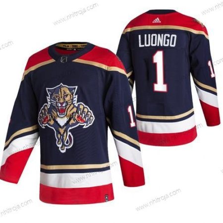 Adidas Herrar Florida Panthers #1 Roberto Luongo Svart 2020-21 Omvänd Retro Alternativ NHL Tröjor