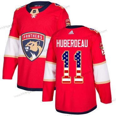 Adidas Herrar Florida Panthers #11 Jonathan Huberdeau Röd Autentisk USA Flag Stitched NHL Hemma Tröjor