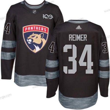 Adidas Herrar Florida Panthers #34 James Reimer Svart 1917-2017 100th Jubileum Stitched NHL Tröjor