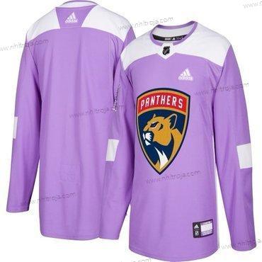 Adidas Herrar Florida Panthers Skräddarsydda Lila Rosa Hockey Bekämpar cancer Träning Tröjor