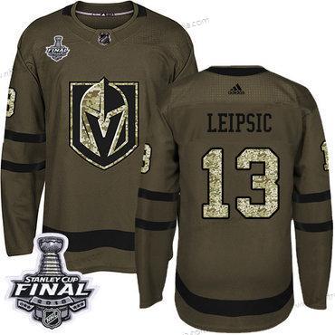 Adidas Herrar Golden Knights #13 Brendan Leipsic Grön Salute to Service 2018 Stanley Cup Final Stitched NHL Tröjor