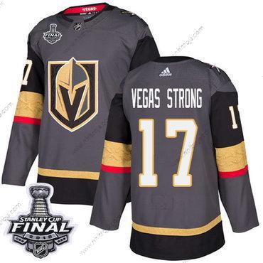 Adidas Herrar Golden Knights #17 Vegas Strong Grå Autentisk 2018 Stanley Cup Final Stitched NHL Hemma Tröjor