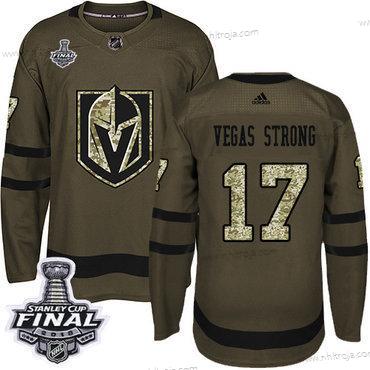 Adidas Herrar Golden Knights #17 Vegas Strong Grön Salute to Service 2018 Stanley Cup Final Stitched NHL Tröjor