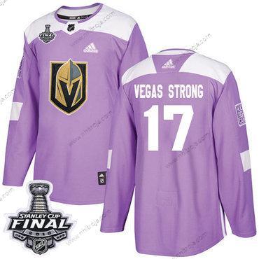 Adidas Herrar Golden Knights #17 Vegas Strong Lila Autentisk Bekämpar cancer 2018 Stanley Cup Final Stitched NHL Tröjor