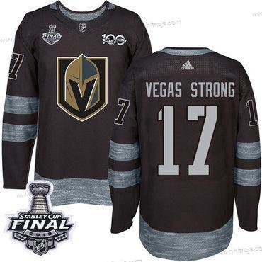 Adidas Herrar Golden Knights #17 Vegas Strong Svart 1917-2017 100th Jubileum 2018 Stanley Cup Final Stitched NHL Tröjor