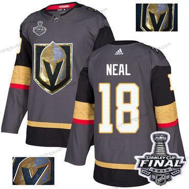 Adidas Herrar Golden Knights #18 James Neal Grå Autentisk Guld 2018 Stanley Cup Final Stitched NHL Hemma Tröjor