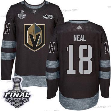 Adidas Herrar Golden Knights #18 James Neal Svart 1917-2017 100th Jubileum 2018 Stanley Cup Final Stitched NHL Tröjor