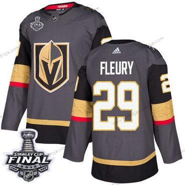 Adidas Herrar Golden Knights #29 Marc-Andre Fleury Grå Autentisk 2018 Stanley Cup Final Stitched NHL Hemma Tröjor