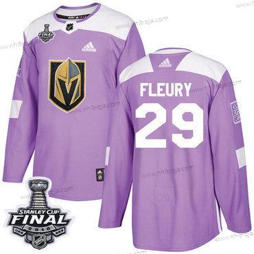 Adidas Herrar Golden Knights #29 Marc-Andre Fleury Lila Autentisk Bekämpar cancer 2018 Stanley Cup Final Stitched NHL Tröjor