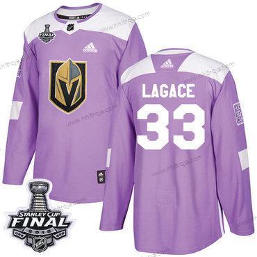 Adidas Herrar Golden Knights #33 Maxime Lagace Lila Autentisk Bekämpar cancer 2018 Stanley Cup Final Stitched NHL Tröjor