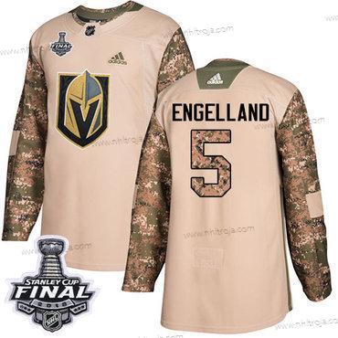 Adidas Herrar Golden Knights #5 Deryk Engelland Camo Autentisk 2017 Veterans Day 2018 Stanley Cup Final Stitched NHL Tröjor