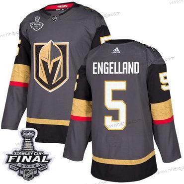 Adidas Herrar Golden Knights #5 Deryk Engelland Grå Autentisk 2018 Stanley Cup Final Stitched NHL Hemma Tröjor