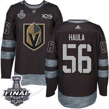 Adidas Herrar Golden Knights #56 Erik Haula Svart 1917-2017 100th Jubileum 2018 Stanley Cup Final Stitched NHL Tröjor