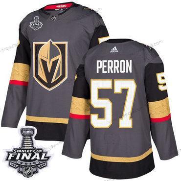 Adidas Herrar Golden Knights #57 David Perron Grå Autentisk 2018 Stanley Cup Final Stitched NHL Hemma Tröjor