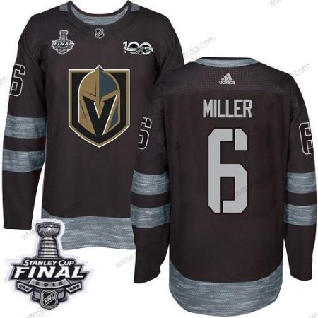 Adidas Herrar Golden Knights #6 Colin Miller Svart 1917-2017 100th Jubileum 2018 Stanley Cup Final Stitched NHL Tröjor