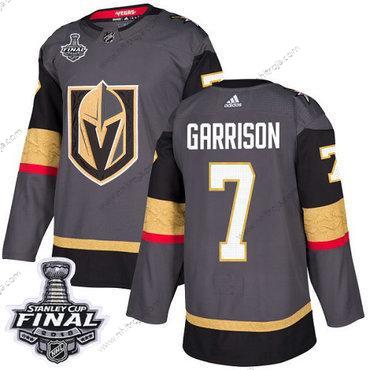 Adidas Herrar Golden Knights #7 Jason Garrison Grå Autentisk 2018 Stanley Cup Final Stitched NHL Hemma Tröjor