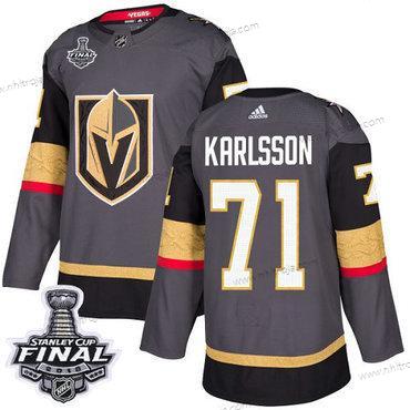 Adidas Herrar Golden Knights #71 William Karlsson Grå Autentisk 2018 Stanley Cup Final Stitched NHL Hemma Tröjor