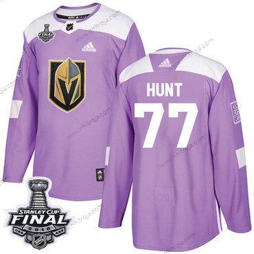 Adidas Herrar Golden Knights #77 Brad Hunt Lila Autentisk Bekämpar cancer 2018 Stanley Cup Final Stitched NHL Tröjor