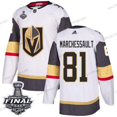 Adidas Herrar Golden Knights #81 Jonathan Marchessault Vit Road Autentisk 2018 Stanley Cup Final Stitched NHL Tröjor