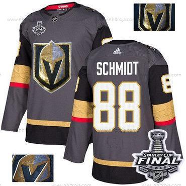 Adidas Herrar Golden Knights #88 Nate Schmidt Grå Autentisk Guld 2018 Stanley Cup Final Stitched NHL Hemma Tröjor