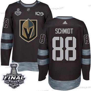 Adidas Herrar Golden Knights #88 Nate Schmidt Svart 1917-2017 100th Jubileum 2018 Stanley Cup Final Stitched NHL Tröjor