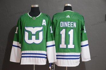 Adidas Herrar Hartford Whalers #11 Kevin Dineen Grön Vit Tröjor