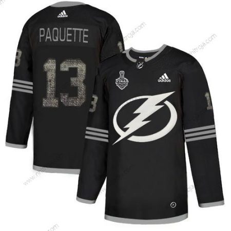 Adidas Herrar Lightning #13 Cedric Paquette Svart Autentisk Klassisk 2020 Stanley Cup Final Stitched NHL Tröjor