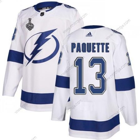 Adidas Herrar Lightning #13 Cedric Paquette Vit Road Autentisk 2020 Stanley Cup Final Stitched NHL Tröjor