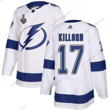 Adidas Herrar Lightning #17 Alex Killorn Vit Road Autentisk 2020 Stanley Cup Final Stitched NHL Tröjor