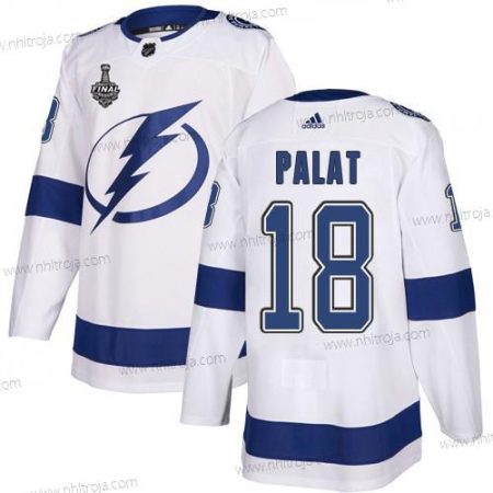 Adidas Herrar Lightning #18 Ondrej Palat Vit Road Autentisk 2020 Stanley Cup Final Stitched NHL Tröjor