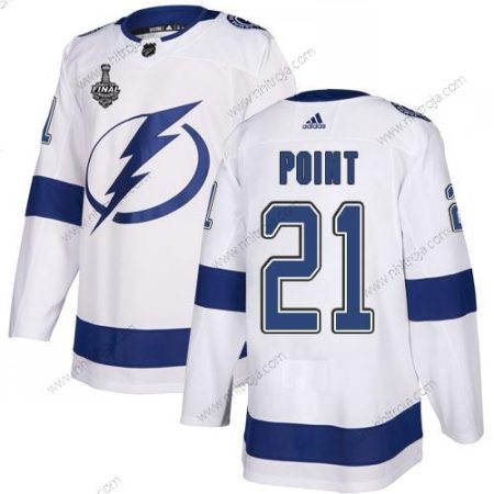 Adidas Herrar Lightning #21 Brayden Point Vit Road Autentisk 2020 Stanley Cup Final Stitched NHL Tröjor