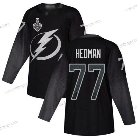 Adidas Herrar Lightning #77 Victor Hedman Svart Alternativ Autentisk 2020 Stanley Cup Final Stitched NHL Tröjor