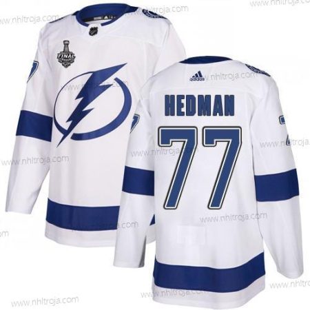 Adidas Herrar Lightning #77 Victor Hedman Vit Road Autentisk 2020 Stanley Cup Final Stitched NHL Tröjor