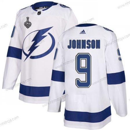 Adidas Herrar Lightning #9 Tyler Johnson Vit Road Autentisk 2020 Stanley Cup Final Stitched NHL Tröjor