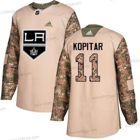 Adidas Herrar Los Angeles Kings #11 Anze Kopitar Camo Autentisk 2017 Veterans Day Stitched NHL Tröjor