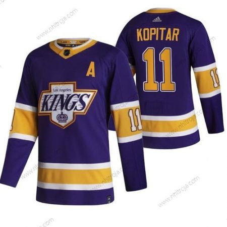 Adidas Herrar Los Angeles Kings #11 Anze Kopitar Svart 2020-21 Omvänd Retro Alternativ NHL Tröjor