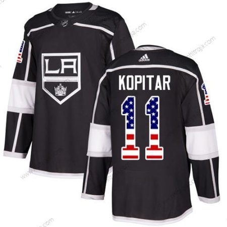 Adidas Herrar Los Angeles Kings #11 Anze Kopitar Svart Autentisk USA Flag Stitched NHL Hemma Tröjor