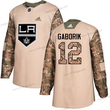 Adidas Herrar Los Angeles Kings #12 Marian Gaborik Camo Autentisk 2017 Veterans Day Stitched NHL Tröjor