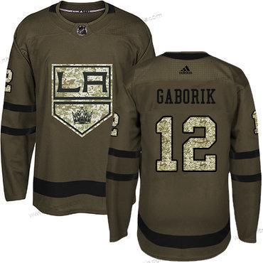 Adidas Herrar Los Angeles Kings #12 Marian Gaborik Grön Salute to Service Stitched NHL Tröjor